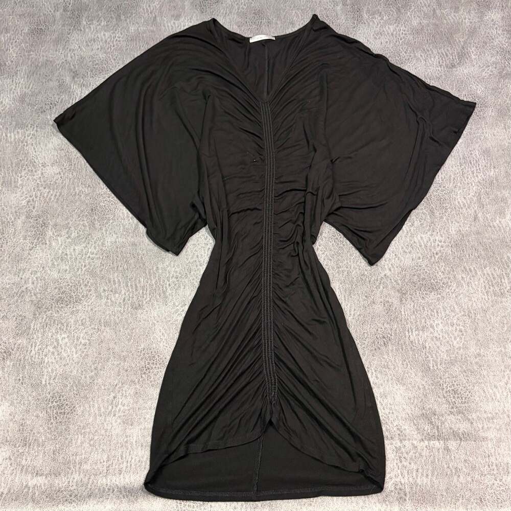 Black Ruched Bodycon Mini Dress